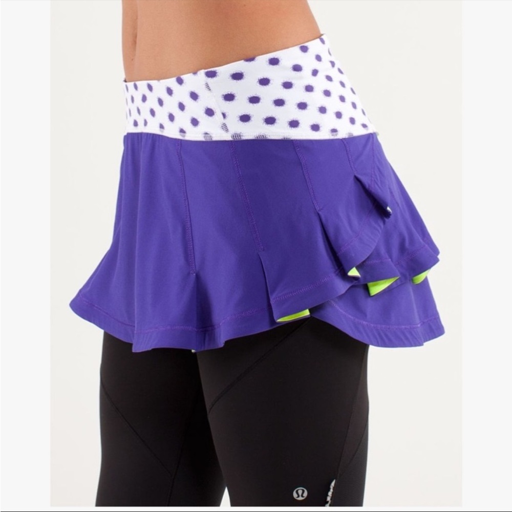 Lululemon Presta Polkadot Purple Workout Skirt
